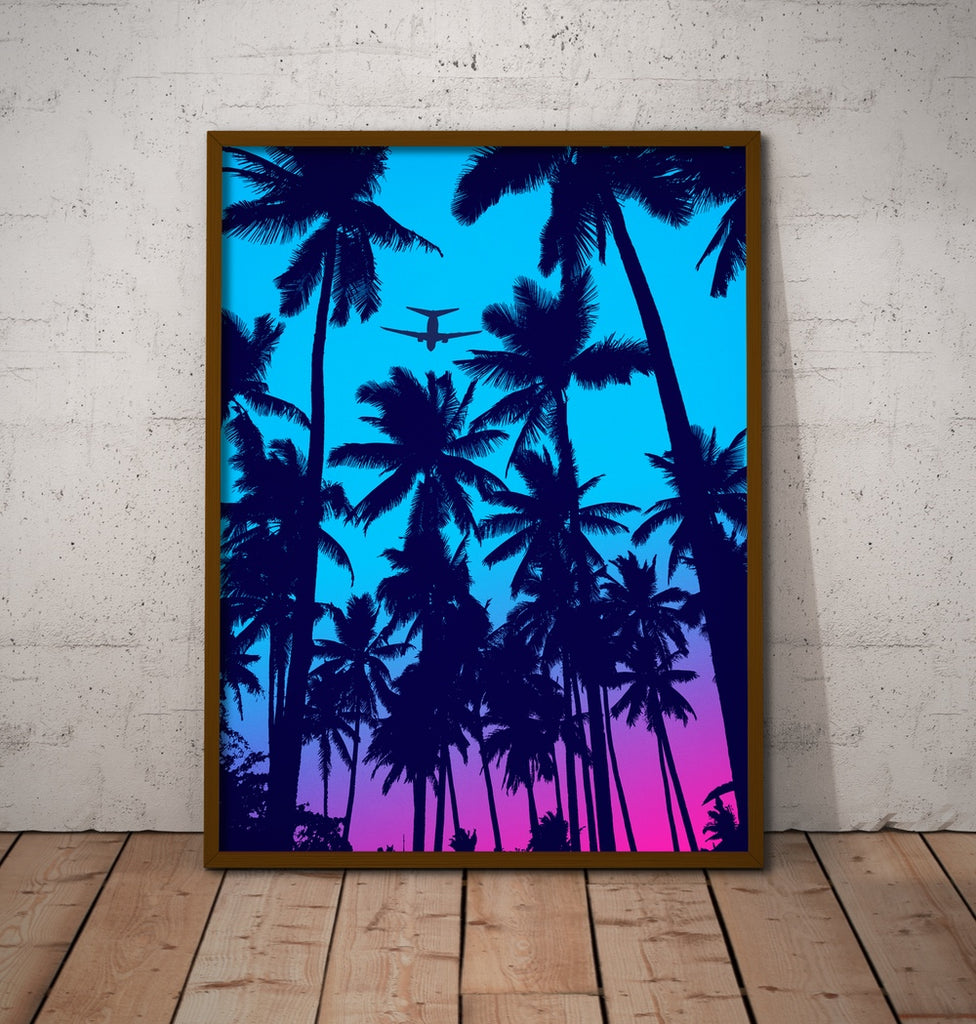 Southern California Canvas Home Decor in Blue and Pink.