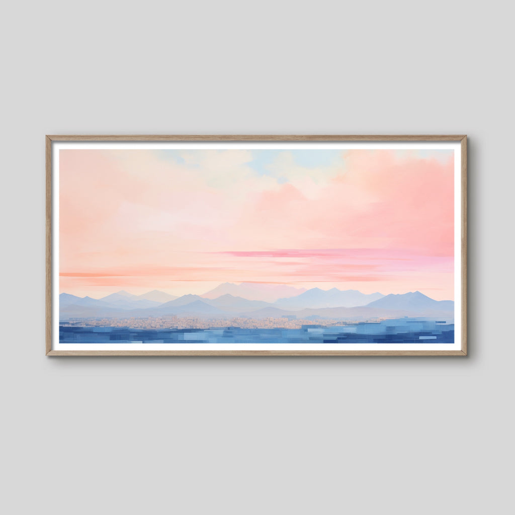 Abstract Las Vegas Wall Art in Blush and Blue.