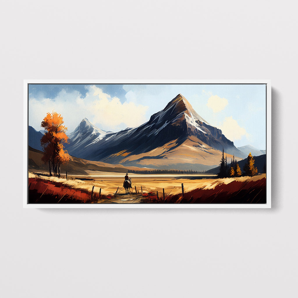 A huge modern country landscape artwork on stretched canvas.