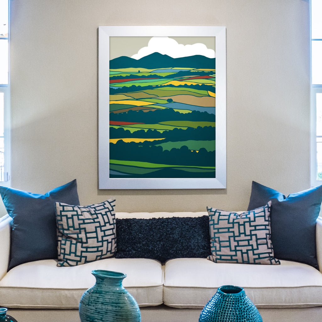 A calming country nature art print framed or unframed.