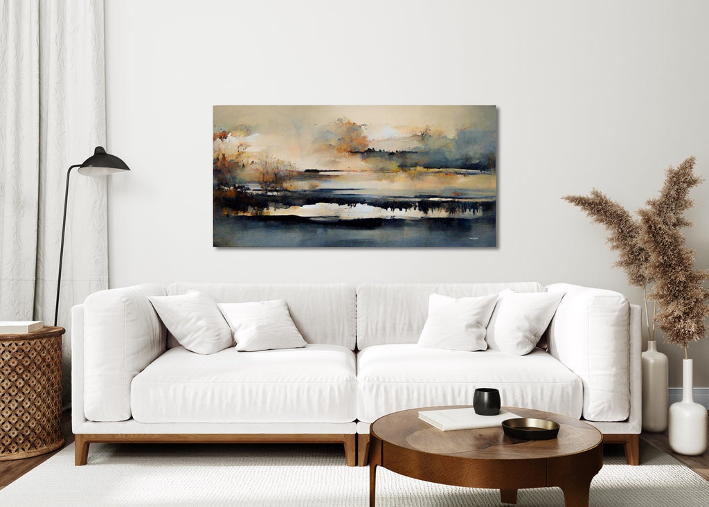 Horizontal Abstract Landscape Wall Print in neutral colors