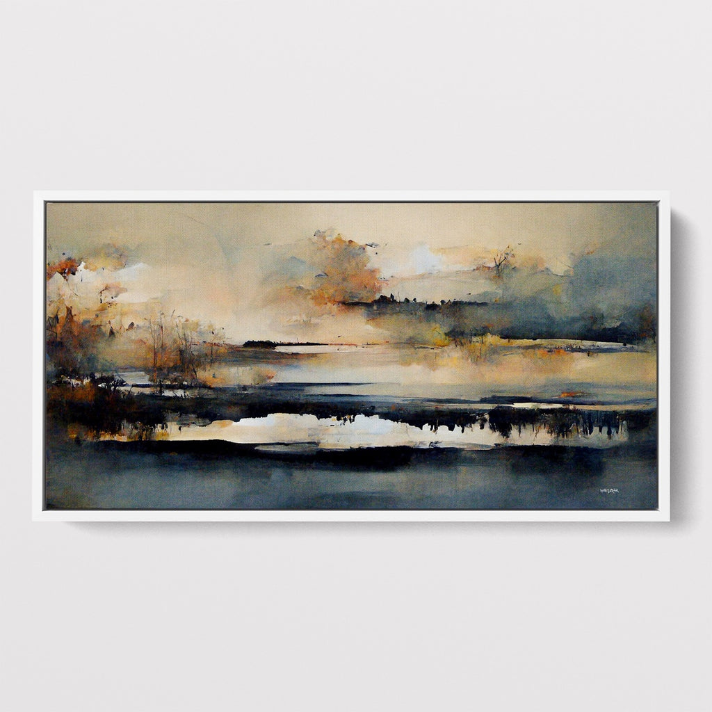 Large Abstract Landscape Wall Print in neutral colors.