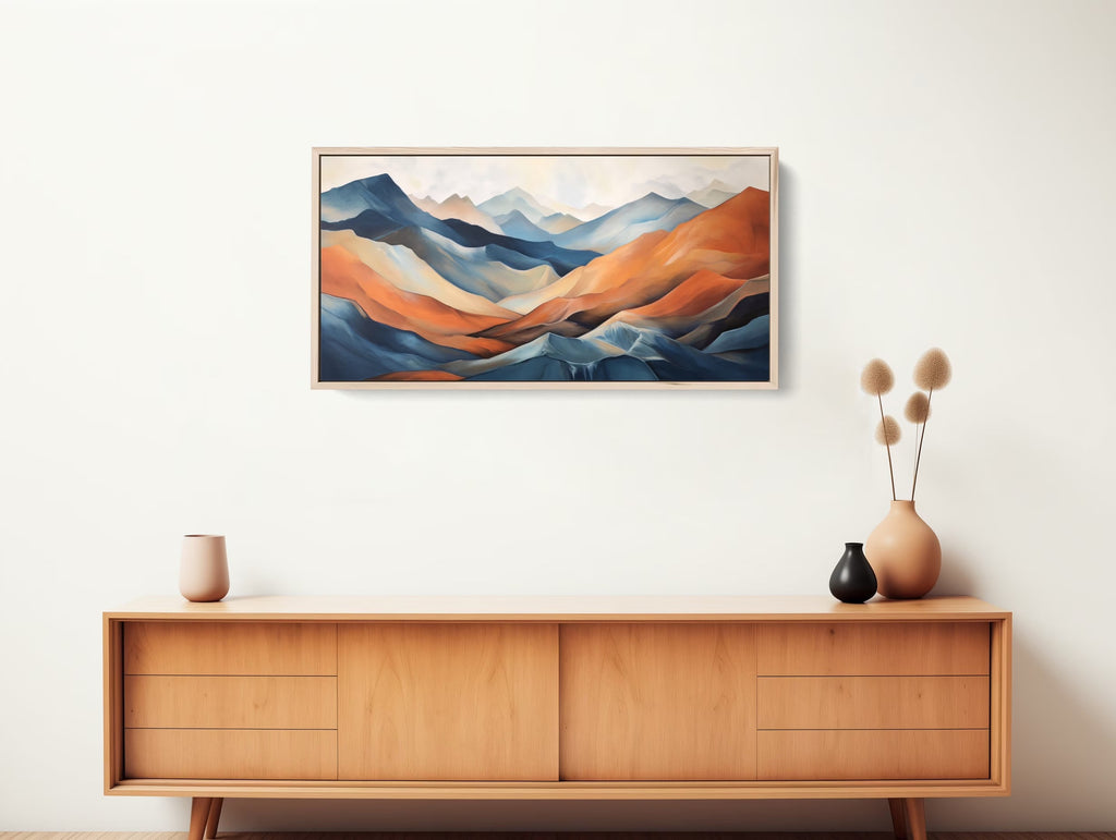 Modern minimalist nature art piece on stretched canvas.