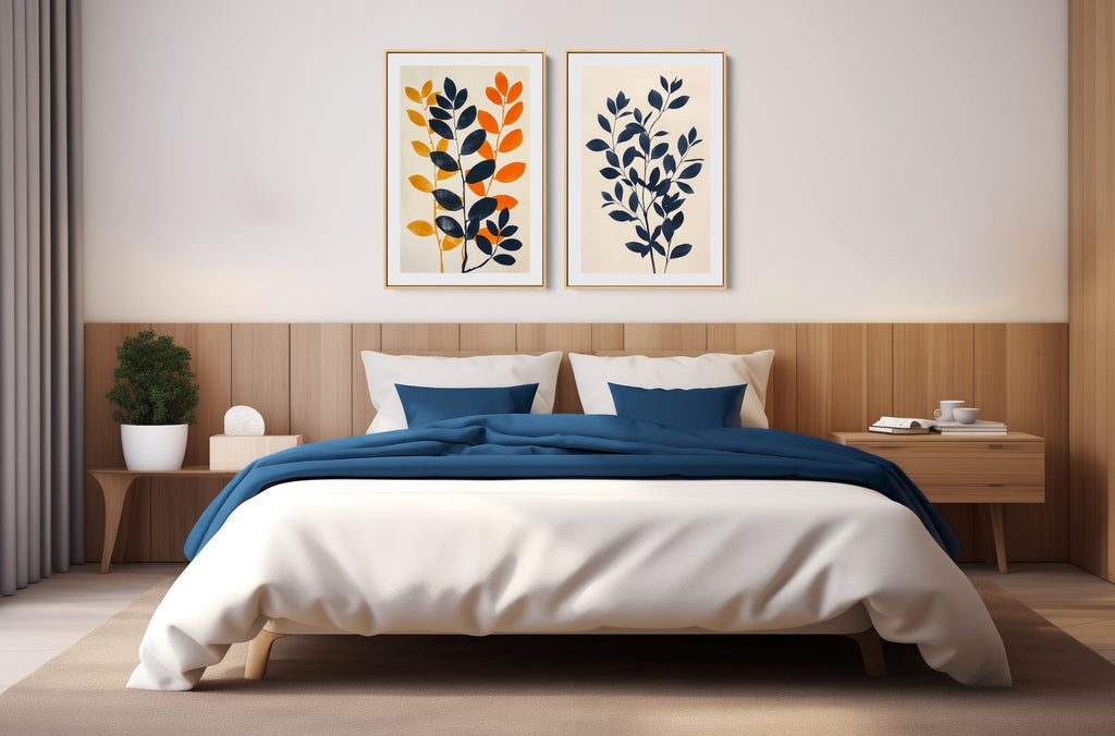 An abstract floral boho art print set. 