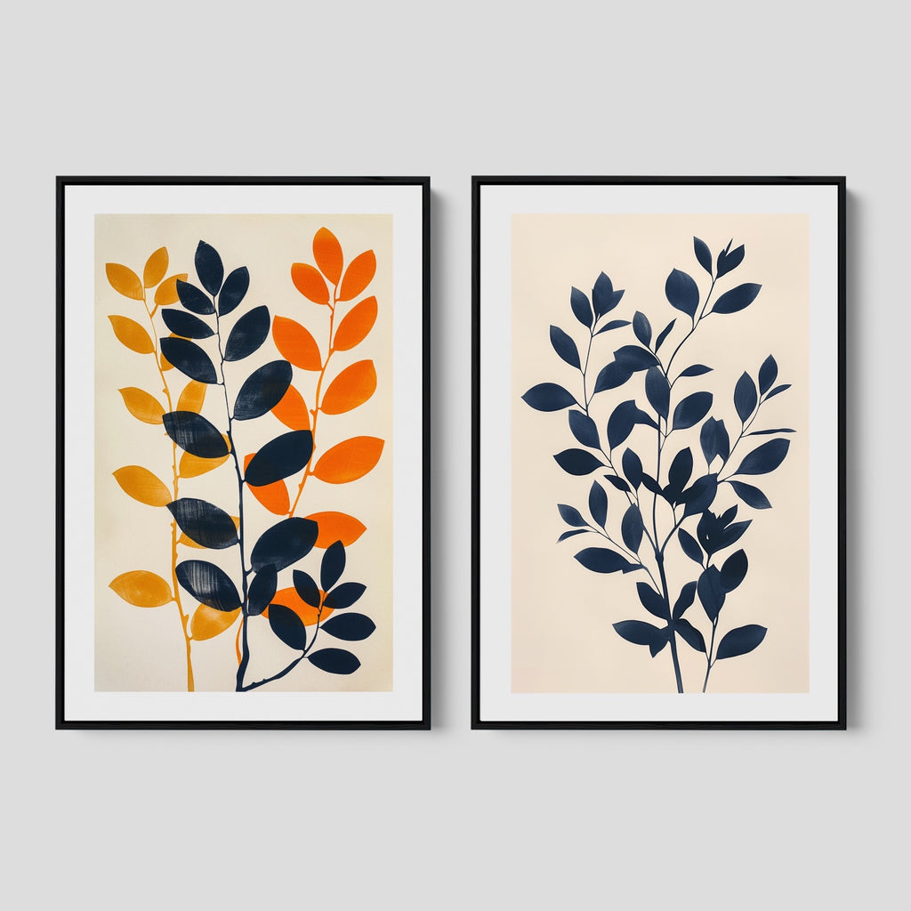 Framed Botanical Wall Art Set.