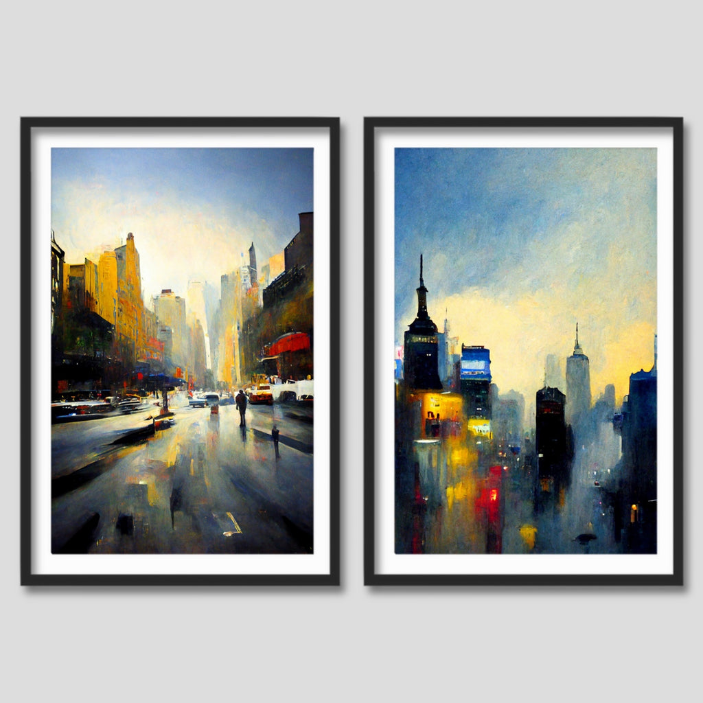 New York City Abstract Wall Art Set