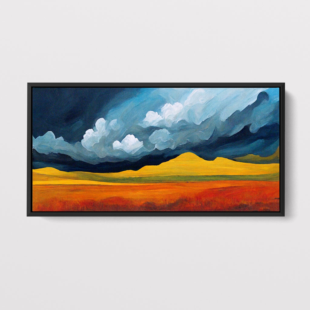 Storm Clouds Landscape Canvas Painting in Vibrant Colors.