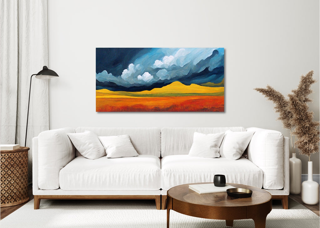 An extra large abstract western landscape art print. 