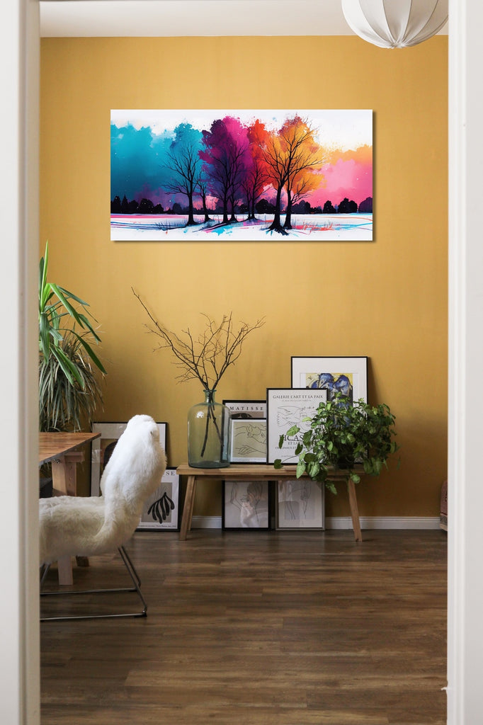 A huge vibrant abstract watercolor wall art.