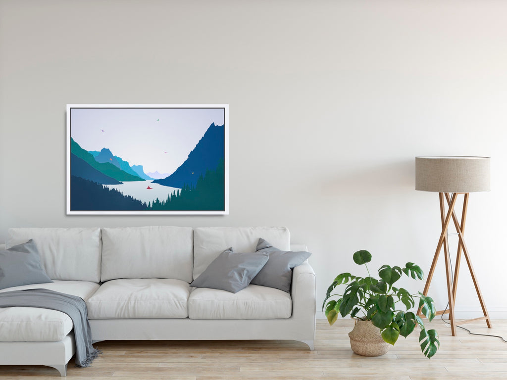 Saint Mary Lake in Glacier National Park nature art print.