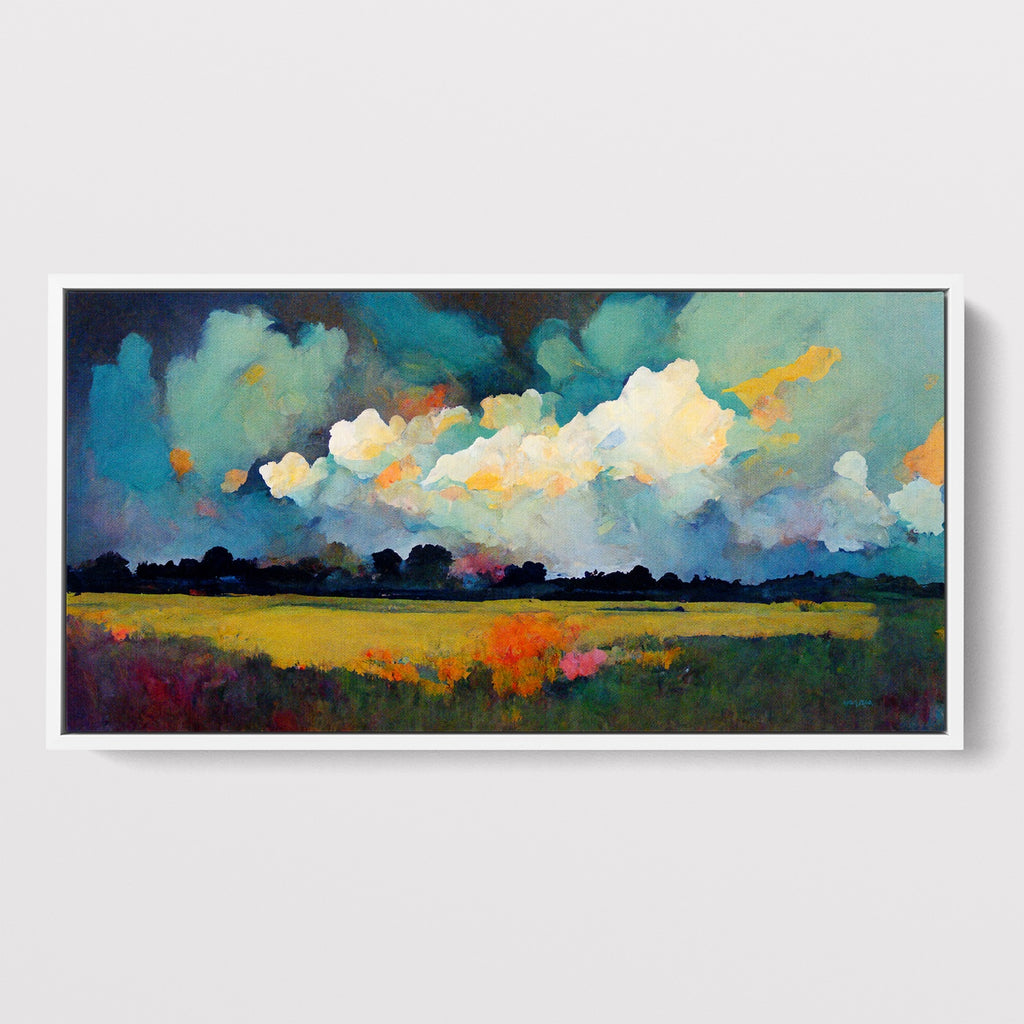 Modern Prairie Watercolor Wall Art Decor in warm spring colors.