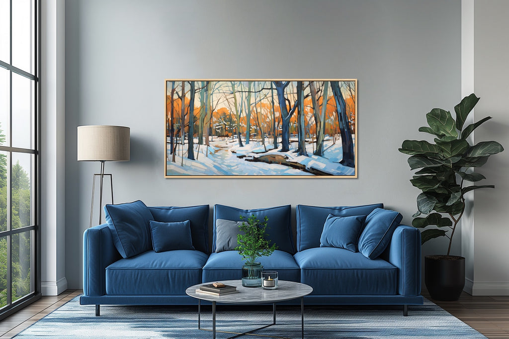 Modern abstract nature canvas art print.