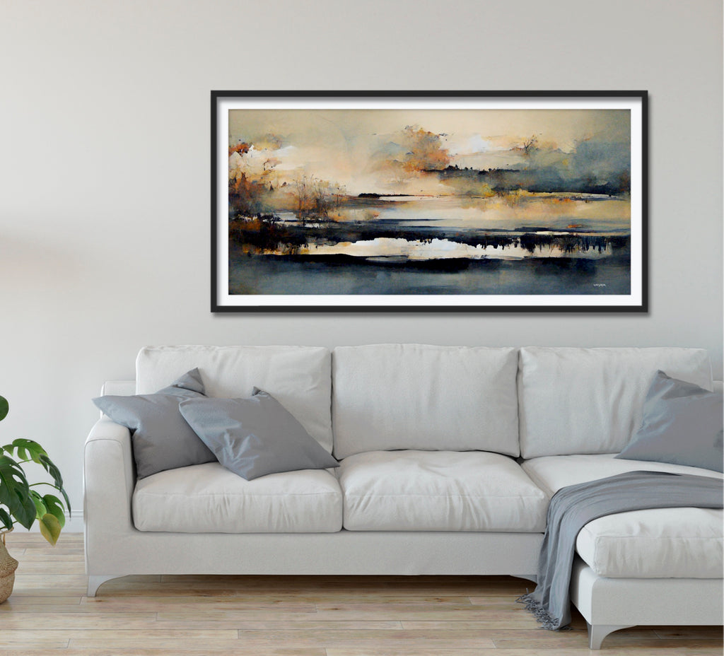 An abstract grasslands art print in muted colors. 