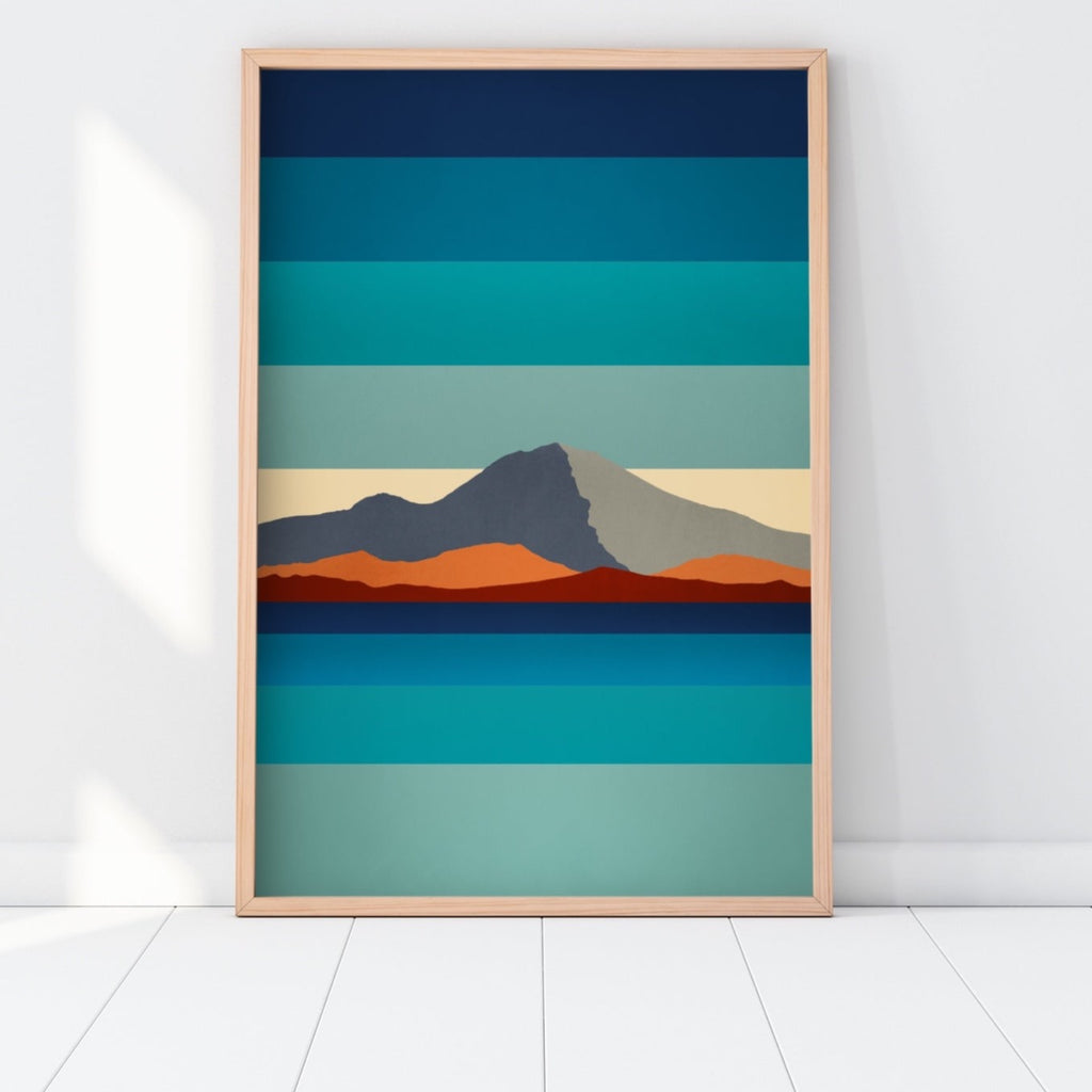 Minimalist Mount Rainier Artwork on Canvas